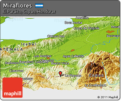 Physical Panoramic Map of Miraflores