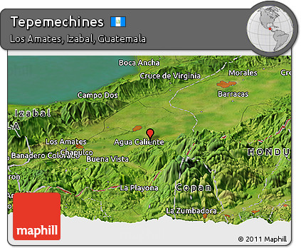 Satellite Panoramic Map of Tepemechines