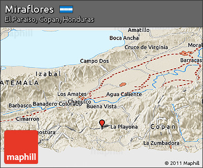 Shaded Relief Panoramic Map of Miraflores