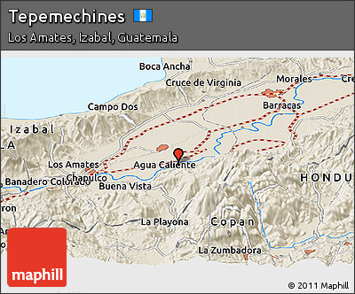 Shaded Relief Panoramic Map of Tepemechines