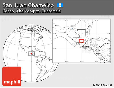 Blank Location Map of San Juan Chamelco