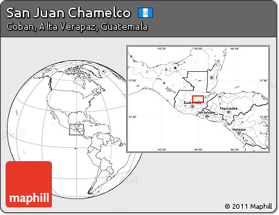 Blank Location Map of San Juan Chamelco