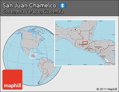 Gray Location Map of San Juan Chamelco