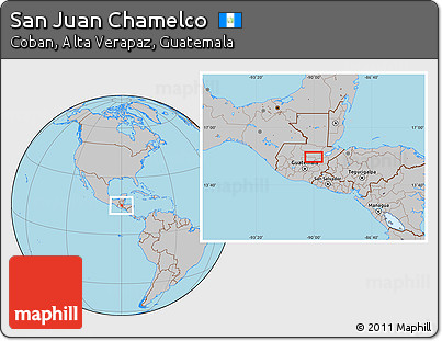 Gray Location Map of San Juan Chamelco