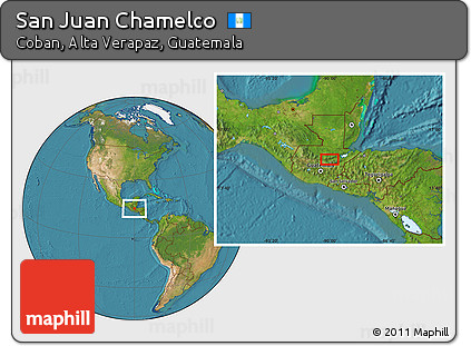 Satellite Location Map of San Juan Chamelco