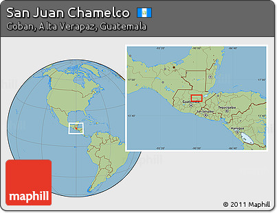Savanna Style Location Map of San Juan Chamelco