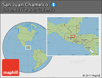 Savanna Style Location Map of San Juan Chamelco