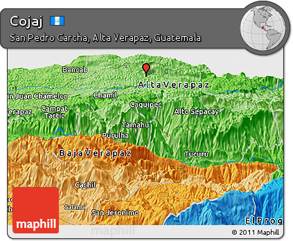 Political Panoramic Map of Cojaj