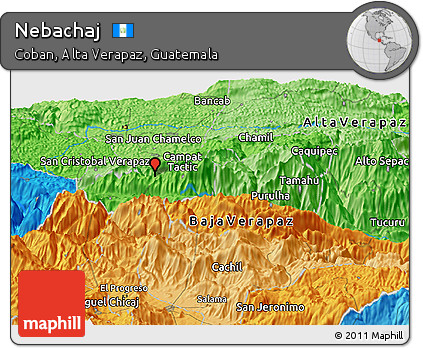 Political Panoramic Map of Nebachaj