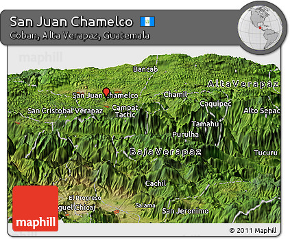 Satellite Panoramic Map of San Juan Chamelco