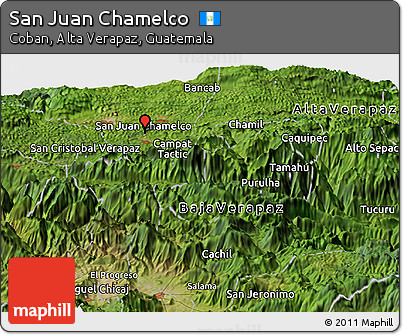 Satellite Panoramic Map of San Juan Chamelco
