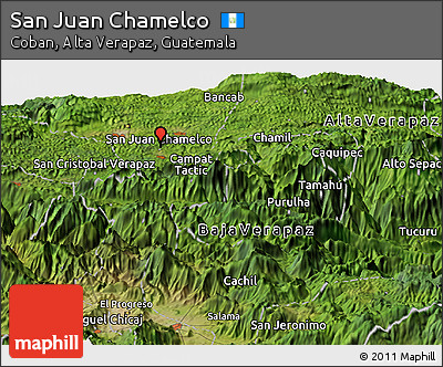Satellite Panoramic Map of San Juan Chamelco