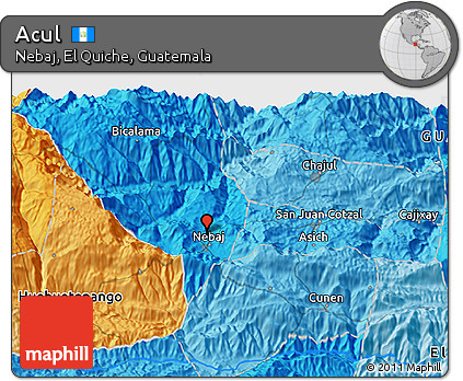 Political 3D Map of Acul