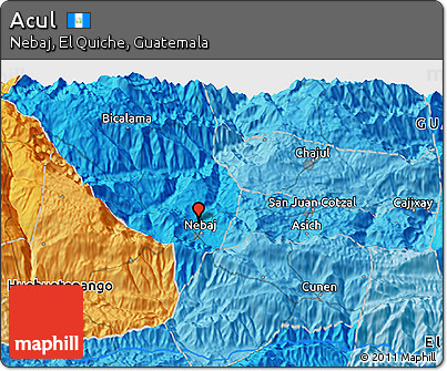 Political 3D Map of Acul