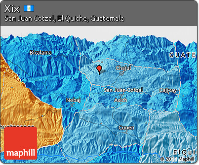 Political 3D Map of Xix