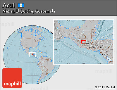 Gray Location Map of Acul, hill shading