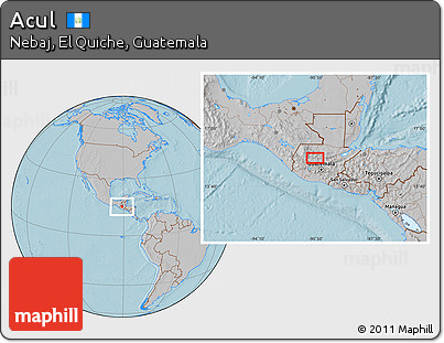 Gray Location Map of Acul, hill shading