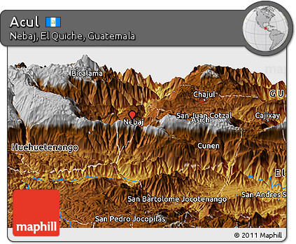 Physical Panoramic Map of Acul