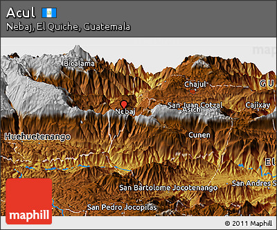 Physical Panoramic Map of Acul