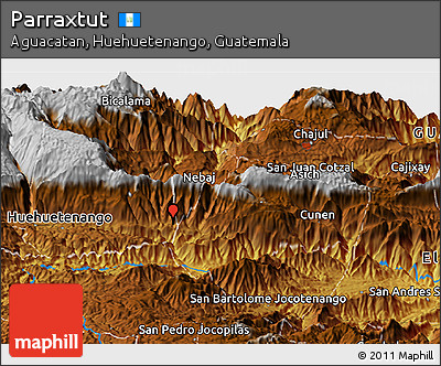 Physical Panoramic Map of Parraxtut