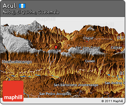 Physical Panoramic Map of Acul