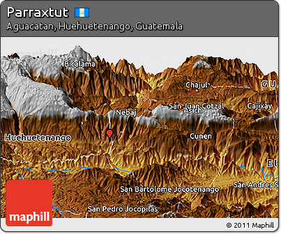 Physical Panoramic Map of Parraxtut