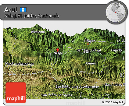 Satellite Panoramic Map of Acul