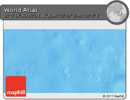Shaded Relief 3D Map of the Area around 15° 17' 31" N, 91° 1' 30" E