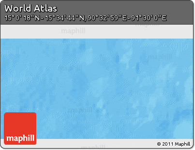 Shaded Relief 3D Map of the Area around 15° 17' 31" N, 91° 1' 30" E