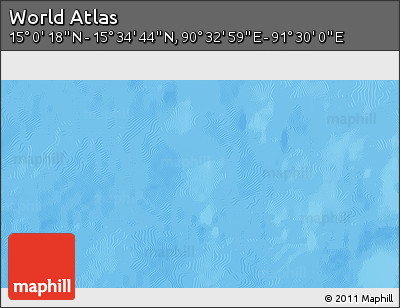 Shaded Relief 3D Map of the Area around 15° 17' 31" N, 91° 1' 30" E