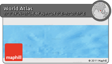 Physical Panoramic Map of the Area around 15° 17' 31" N, 91° 52' 30" E