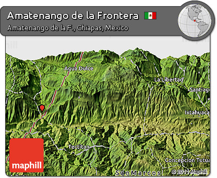 Satellite 3D Map of Amatenango De La Frontera