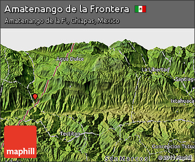 Satellite 3D Map of Amatenango De La Frontera