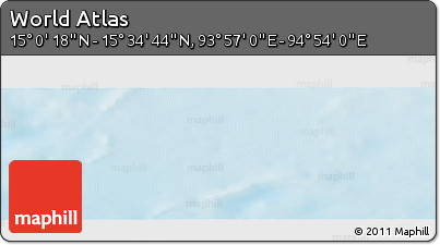 Shaded Relief Panoramic Map of the Area around 15° 17' 31" N, 94° 25' 30" E