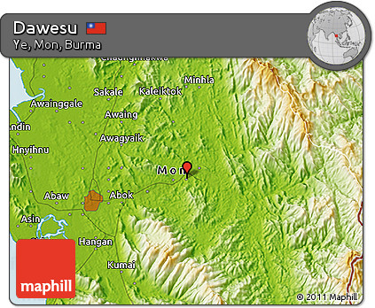 Physical 3D Map of Dawesu