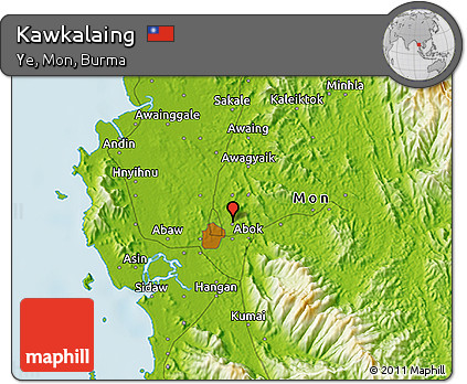 Physical 3D Map of Kawkalaing