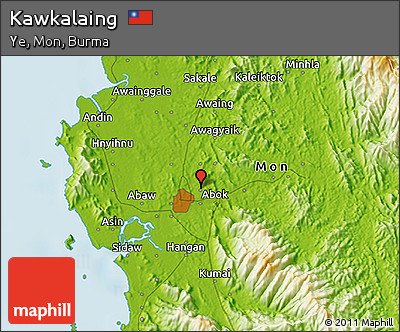 Physical 3D Map of Kawkalaing