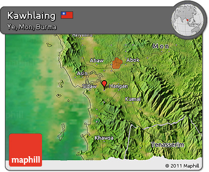 Satellite 3D Map of Kawhlaing