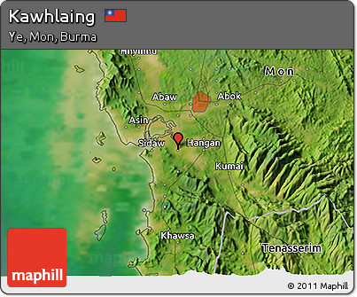 Satellite 3D Map of Kawhlaing