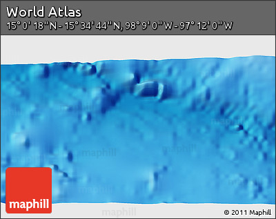Physical 3D Map of the Area around 15° 17' 31" N, 97° 40' 30" W
