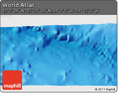 Physical 3D Map of the Area around 15° 17' 31" N, 97° 40' 30" W