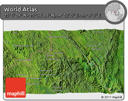 Satellite 3D Map of the Area around 15° 17' 31" N, 98° 40' 30" E