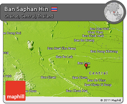 Physical Panoramic Map of Ban Saphan Hin