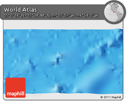 Physical 3D Map of the Area around 15° 17' 31" N, 99° 22' 30" W
