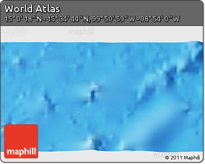 Physical 3D Map of the Area around 15° 17' 31" N, 99° 22' 30" W