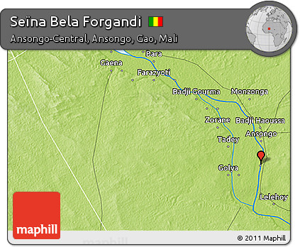 Physical 3D Map of Seïna Bela Forgandi
