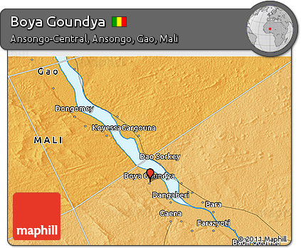 Political 3D Map of Boya Goundya