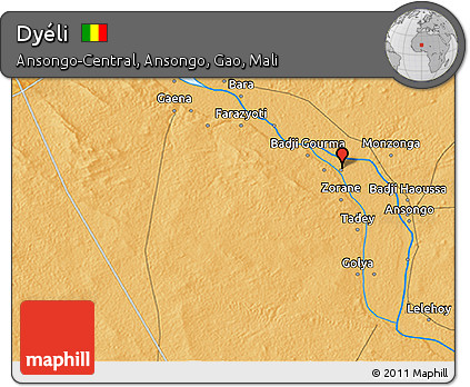 Political 3D Map of Dyéli