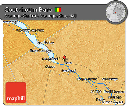 Political 3D Map of Goutchoum Bara