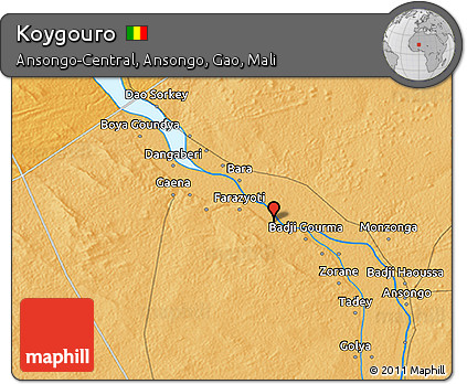 Political 3D Map of Koygouro